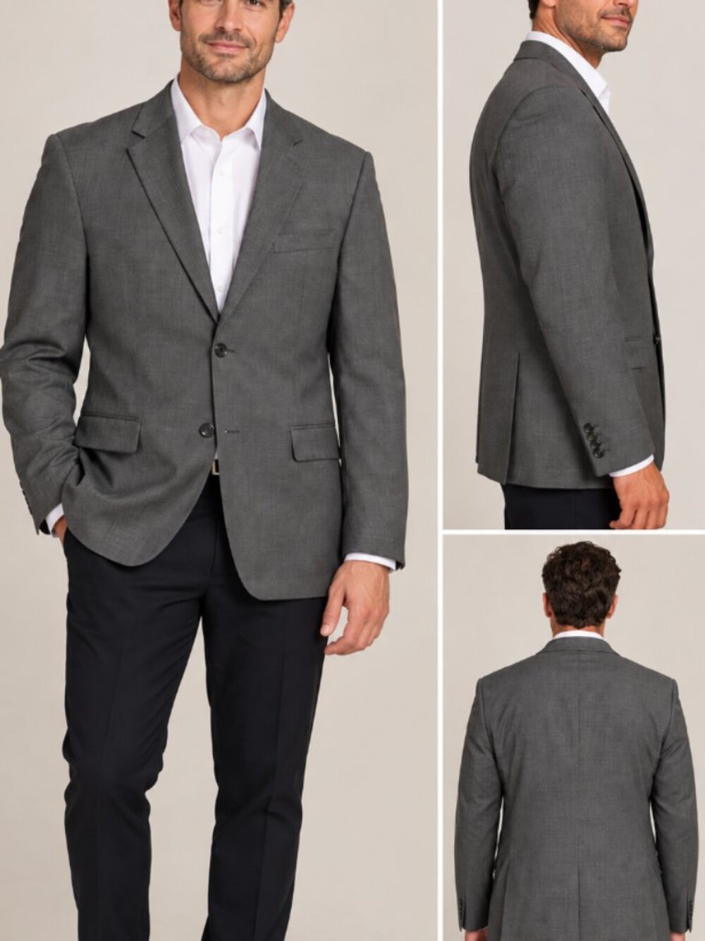 Haggar Black Label Gray Micro Check Sport Coat Men’s Approx. 44R (215)